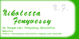 nikoletta fenyvessy business card